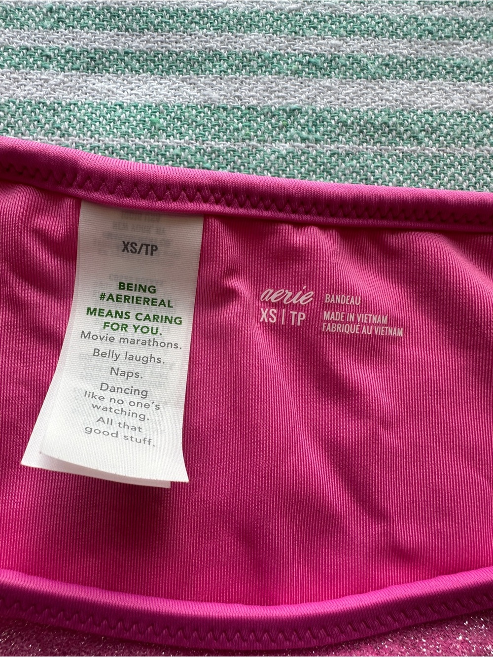 New Aerie bikini bottoms Pink Mid Rise Cheekiest Caviar Shine - XS - Picture 3 of 6